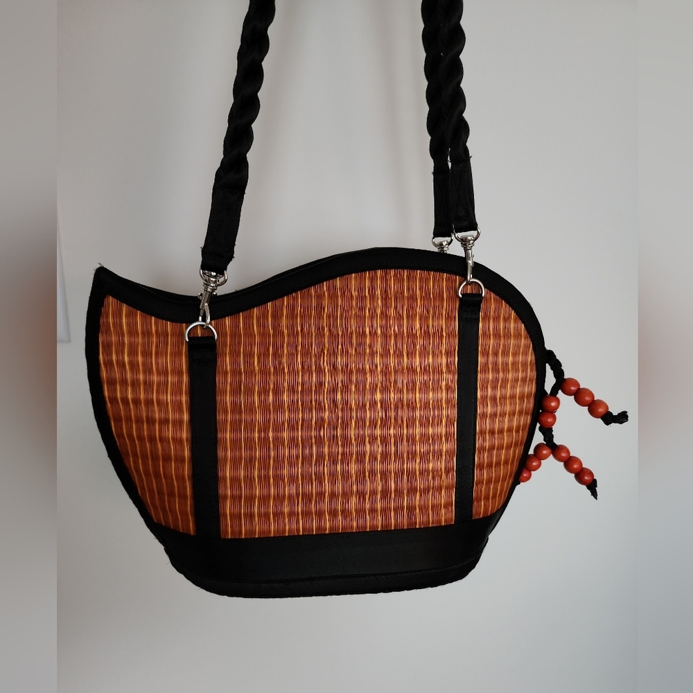 Handwoven Baskets of Cambodia Kiri Wave Bag Coastal Cottagecore Minimalist